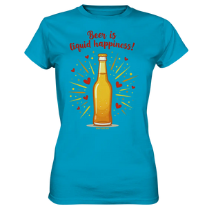 Beer is liquid happiness! – Humorvolles Bierflaschen-Design - Ladies Premium Shirt Bright Lights Arts