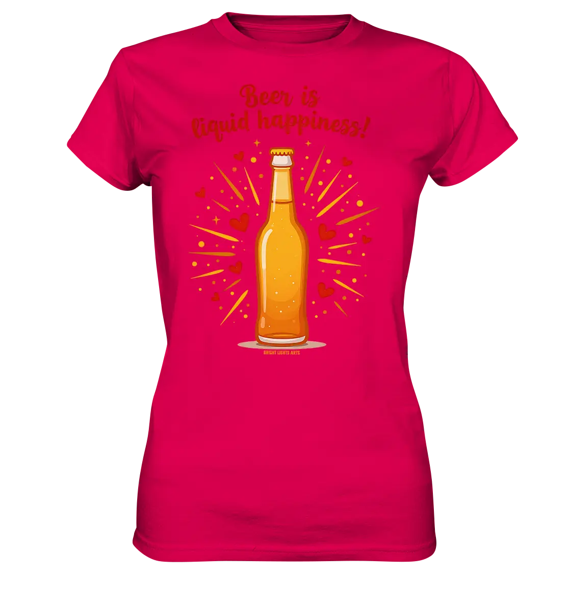 Beer is liquid happiness! – Humorvolles Bierflaschen-Design - Ladies Premium Shirt Bright Lights Arts