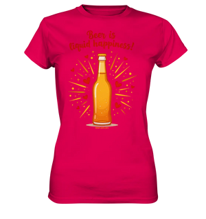 Beer is liquid happiness! – Humorvolles Bierflaschen-Design - Ladies Premium Shirt Bright Lights Arts