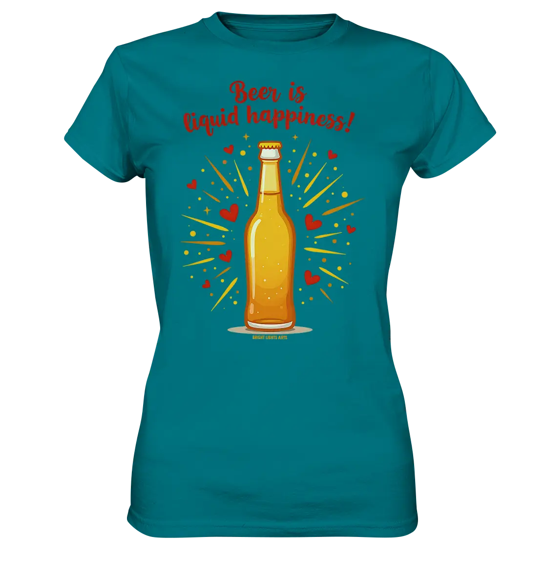 Beer is liquid happiness! – Humorvolles Bierflaschen-Design - Ladies Premium Shirt Bright Lights Arts