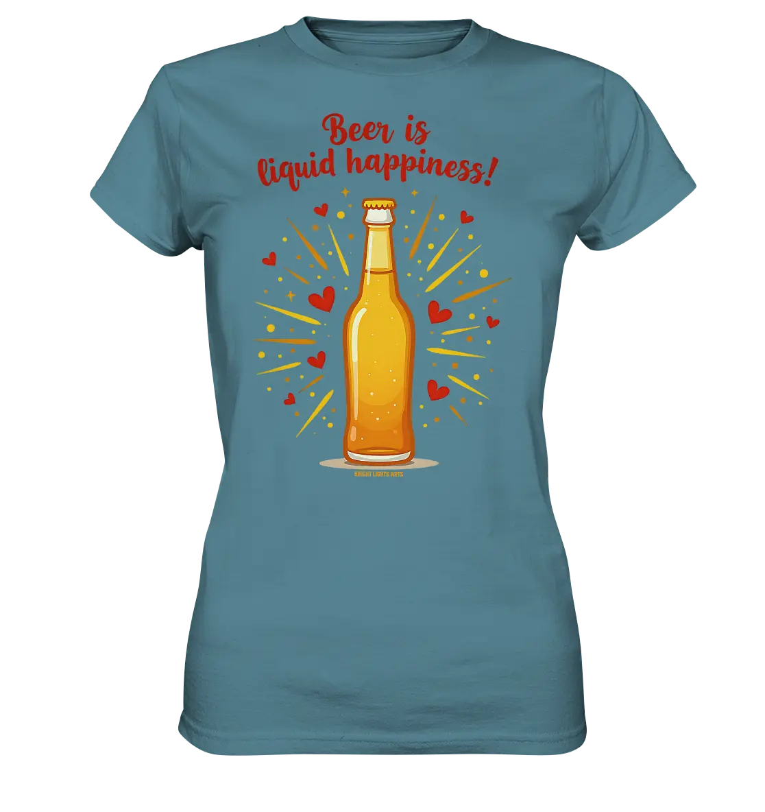 Beer is liquid happiness! – Humorvolles Bierflaschen-Design - Ladies Premium Shirt Bright Lights Arts