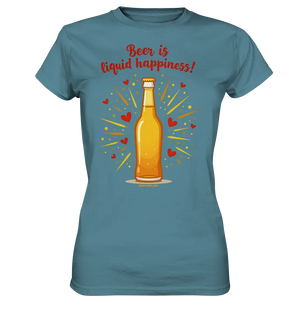 Beer is liquid happiness! – Humorvolles Bierflaschen-Design - Ladies Premium Shirt Bright Lights Arts