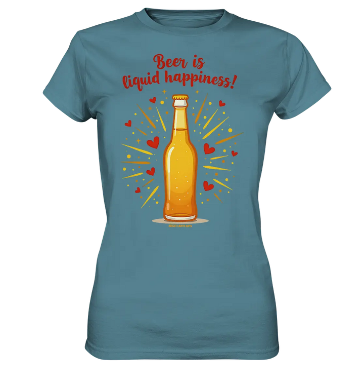 Beer is liquid happiness! – Humorvolles Bierflaschen-Design - Ladies Premium Shirt Bright Lights Arts