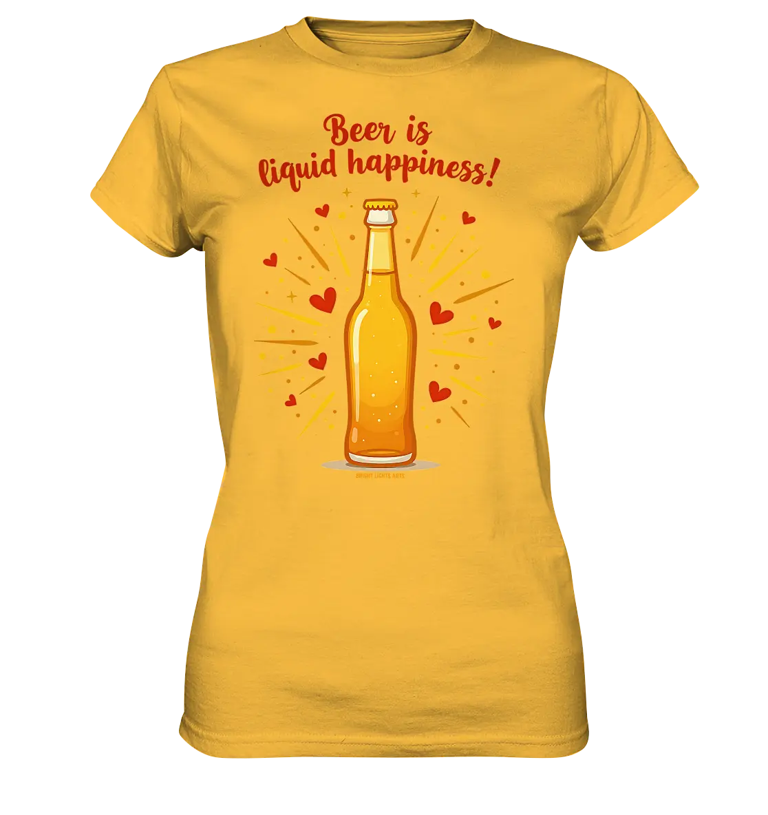 Beer is liquid happiness! – Humorvolles Bierflaschen-Design - Ladies Premium Shirt Bright Lights Arts
