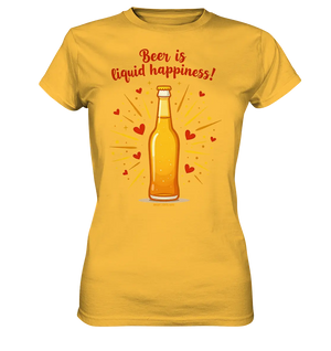 Beer is liquid happiness! – Humorvolles Bierflaschen-Design - Ladies Premium Shirt Bright Lights Arts