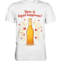 Beer is liquid happiness! – Humorvolles Bierflaschen-Design - Premium Shirt Bright Lights Arts