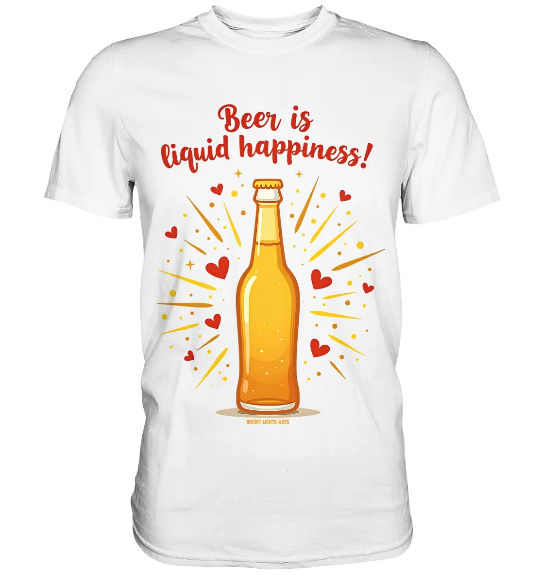 Beer is liquid happiness! – Humorvolles Bierflaschen-Design - Premium Shirt Bright Lights Arts