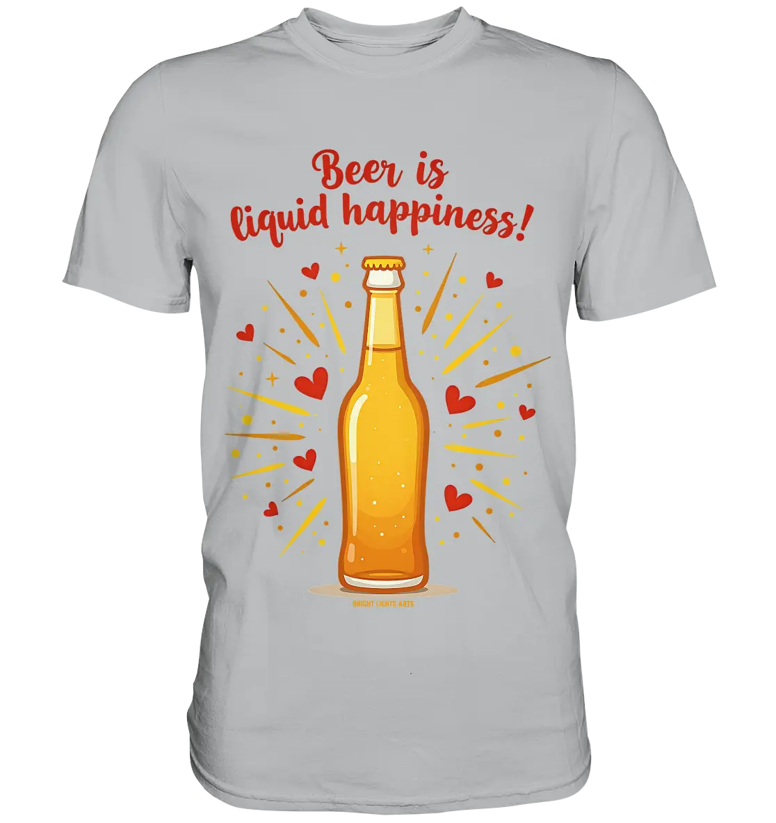 Beer is liquid happiness! – Humorvolles Bierflaschen-Design - Premium Shirt Bright Lights Arts