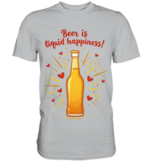Beer is liquid happiness! – Humorvolles Bierflaschen-Design - Premium Shirt Bright Lights Arts