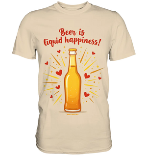 Beer is liquid happiness! – Humorvolles Bierflaschen-Design - Premium Shirt Bright Lights Arts