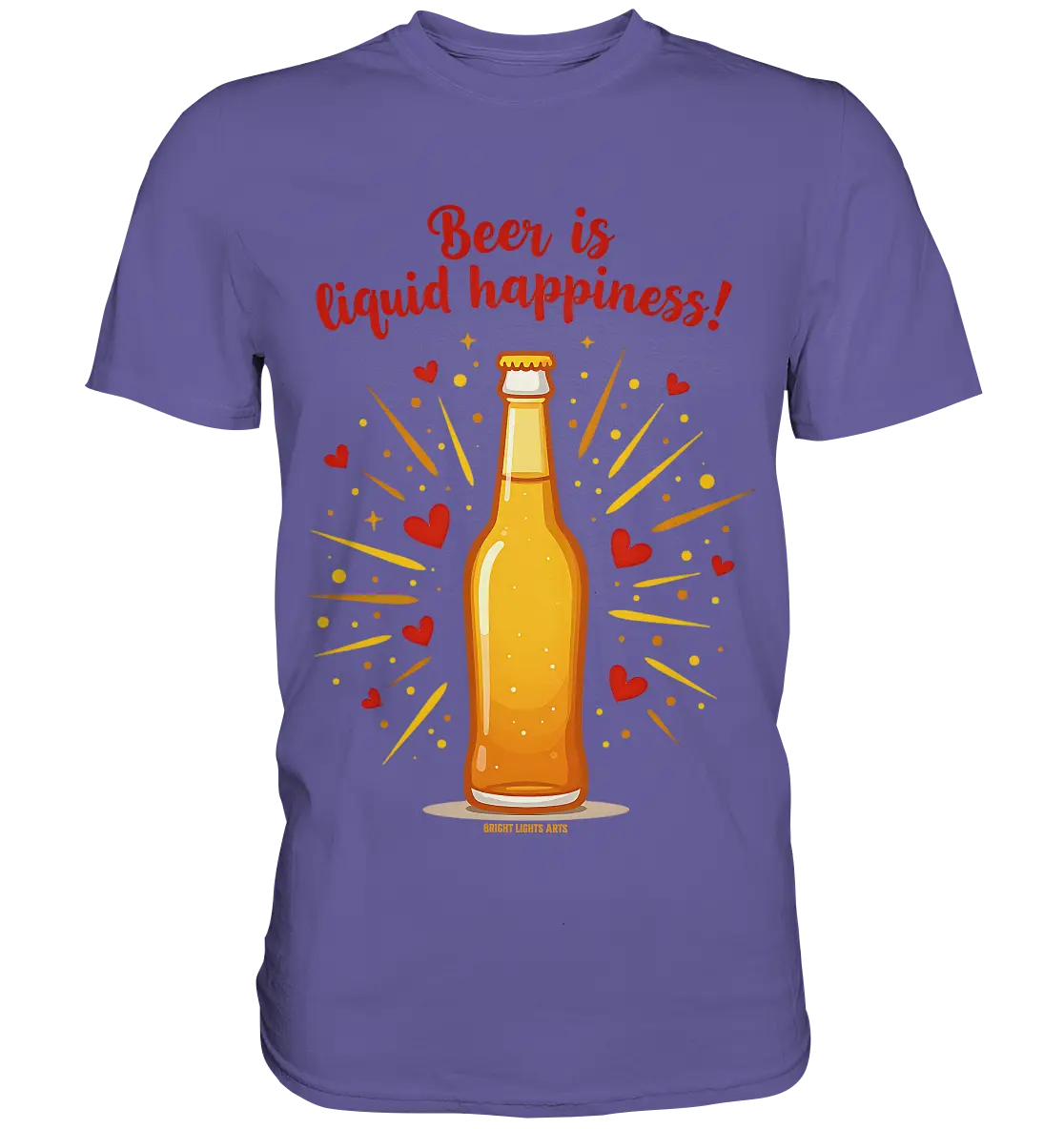 Beer is liquid happiness! – Humorvolles Bierflaschen-Design - Premium Shirt Bright Lights Arts