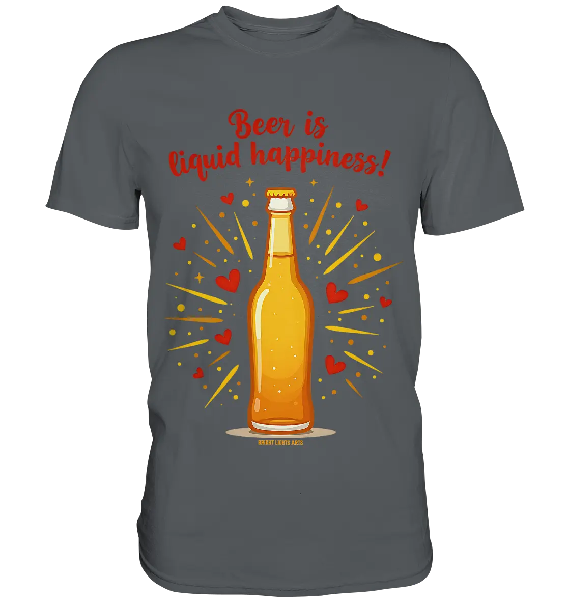 Beer is liquid happiness! – Humorvolles Bierflaschen-Design - Premium Shirt Bright Lights Arts