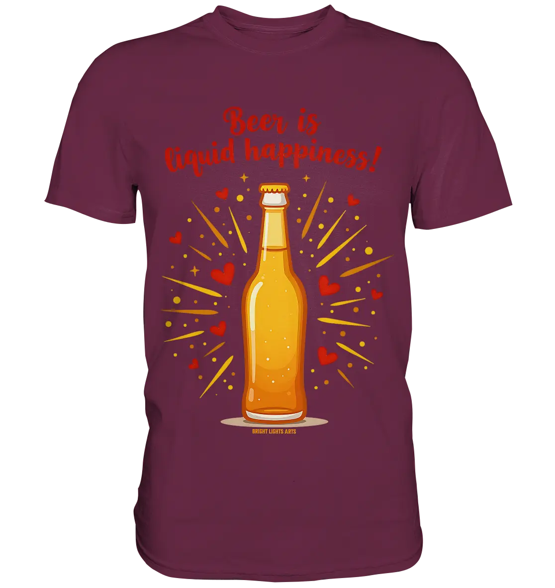 Beer is liquid happiness! – Humorvolles Bierflaschen-Design - Premium Shirt Bright Lights Arts