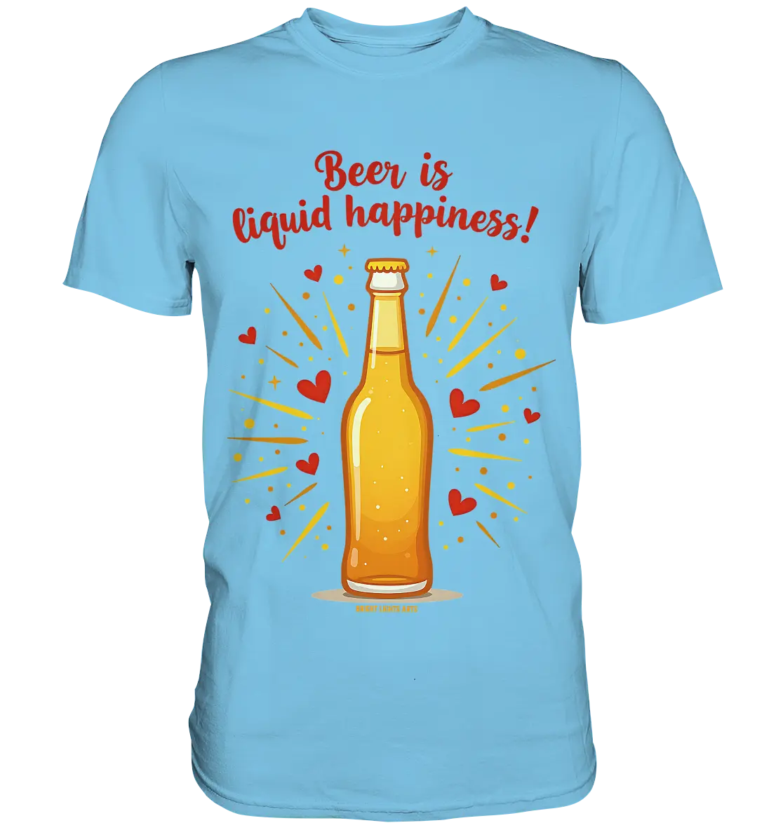 Beer is liquid happiness! – Humorvolles Bierflaschen-Design - Premium Shirt Bright Lights Arts