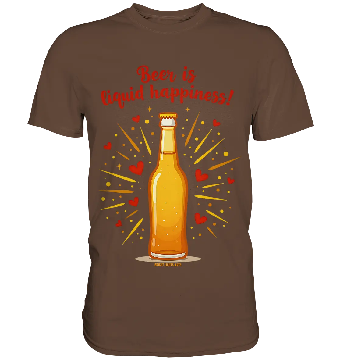 Beer is liquid happiness! – Humorvolles Bierflaschen-Design - Premium Shirt Bright Lights Arts