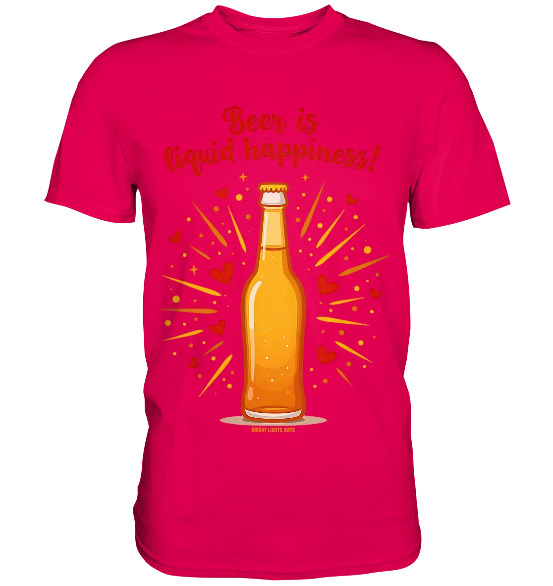 Beer is liquid happiness! – Humorvolles Bierflaschen-Design - Premium Shirt Bright Lights Arts