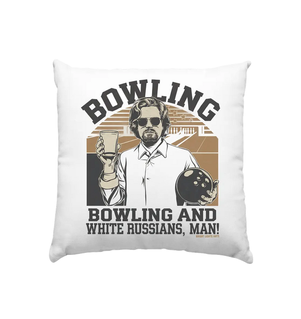 Bowling and white Russians, Man! - Kissen 40x40cm Bright Lights Arts
