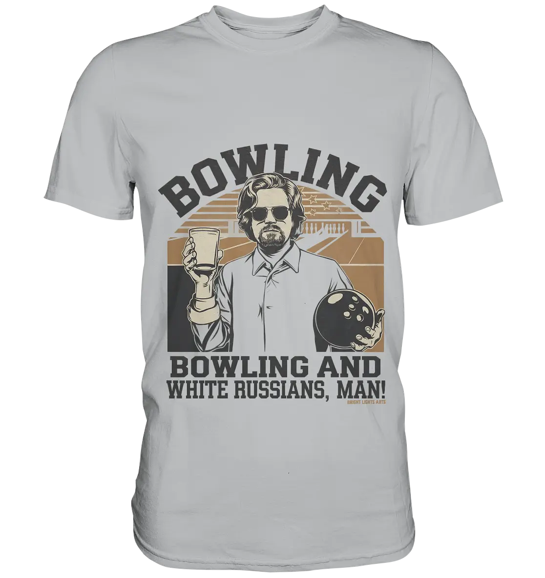 Bowling and white Russians, Man! - Premium Shirt Bright Lights Arts