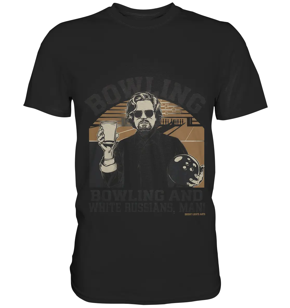 Bowling and white Russians, Man! - Premium Shirt Bright Lights Arts