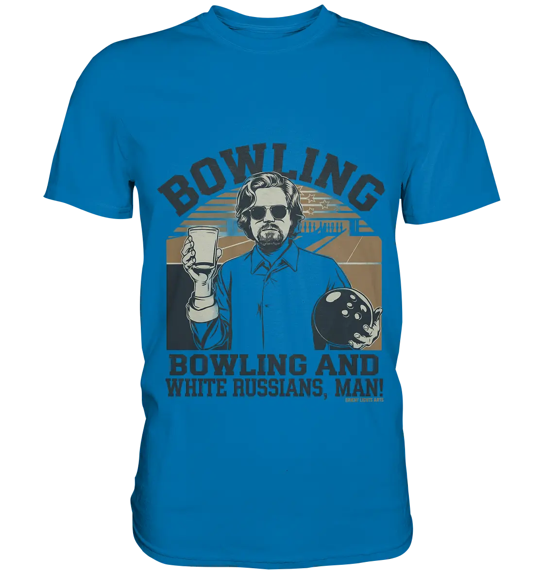Bowling and white Russians, Man! - Premium Shirt Bright Lights Arts