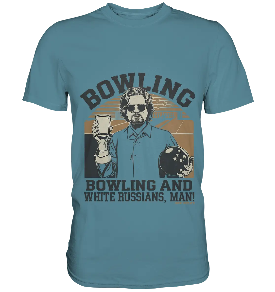 Bowling and white Russians, Man! - Premium Shirt Bright Lights Arts