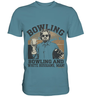 Bowling and white Russians, Man! - Premium Shirt Bright Lights Arts