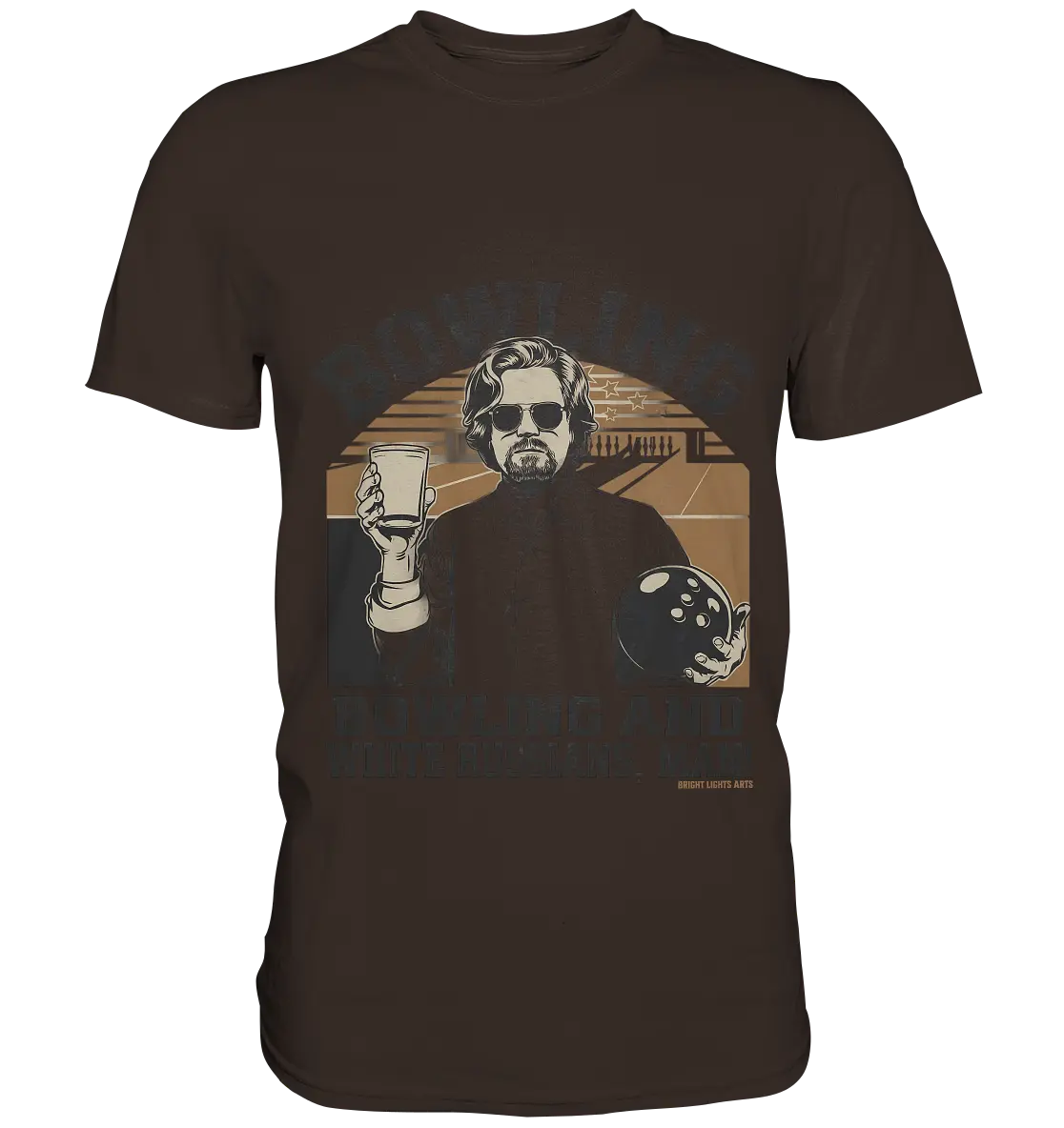Bowling and white Russians, Man! - Premium Shirt Bright Lights Arts