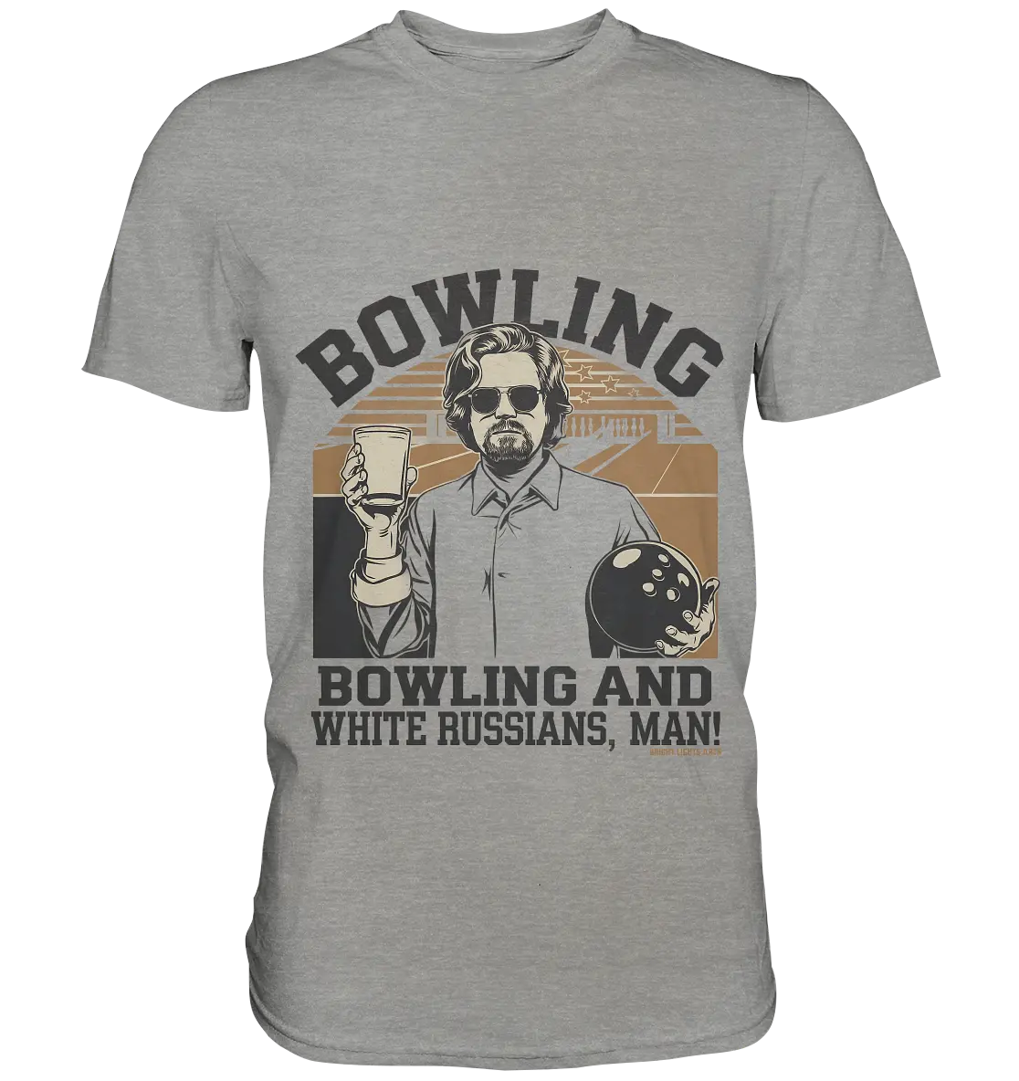 Bowling and white Russians, Man! - Premium Shirt Bright Lights Arts