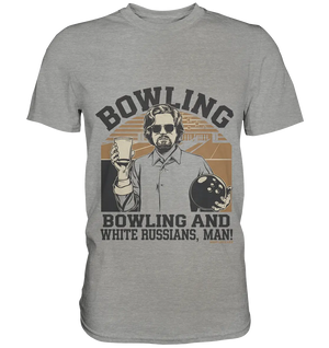 Bowling and white Russians, Man! - Premium Shirt Bright Lights Arts