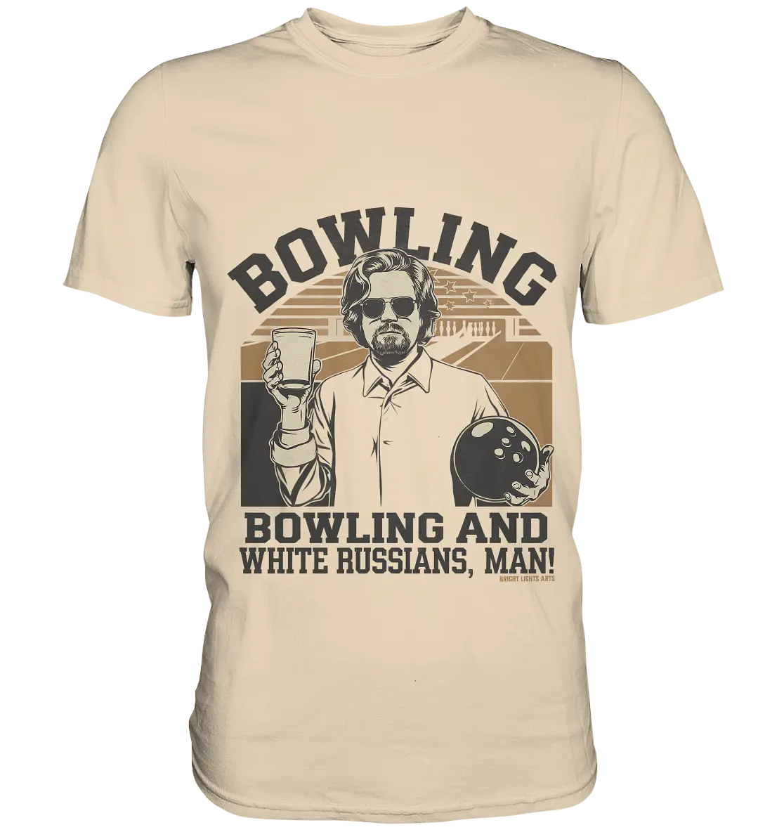 Bowling and white Russians, Man! - Premium Shirt Bright Lights Arts