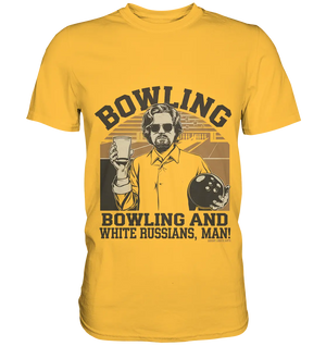 Bowling and white Russians, Man! - Premium Shirt Bright Lights Arts
