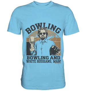 Bowling and white Russians, Man! - Premium Shirt Bright Lights Arts