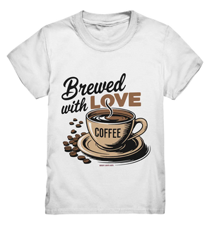 Brewed with LOVE – Charmantes Kaffee-Design voller Wärme - Kids Premium Shirt Bright Lights Arts