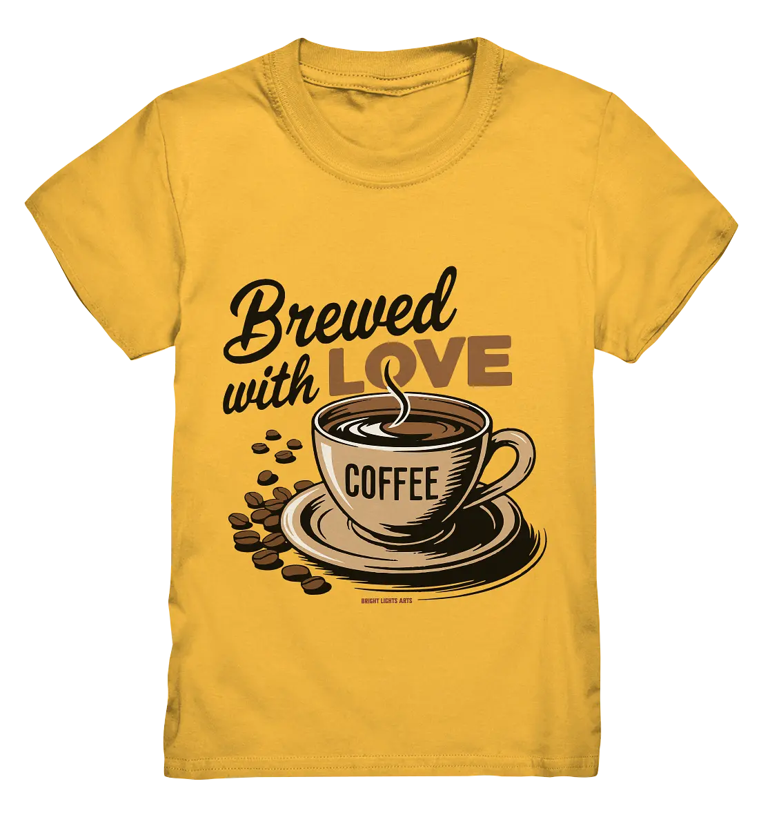 Brewed with LOVE – Charmantes Kaffee-Design voller Wärme - Kids Premium Shirt Bright Lights Arts