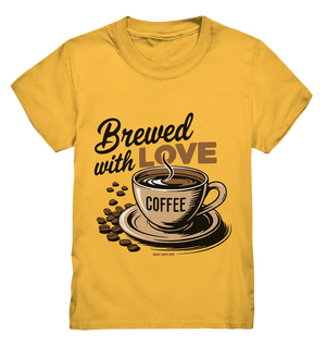 Brewed with LOVE – Charmantes Kaffee-Design voller Wärme - Kids Premium Shirt Bright Lights Arts