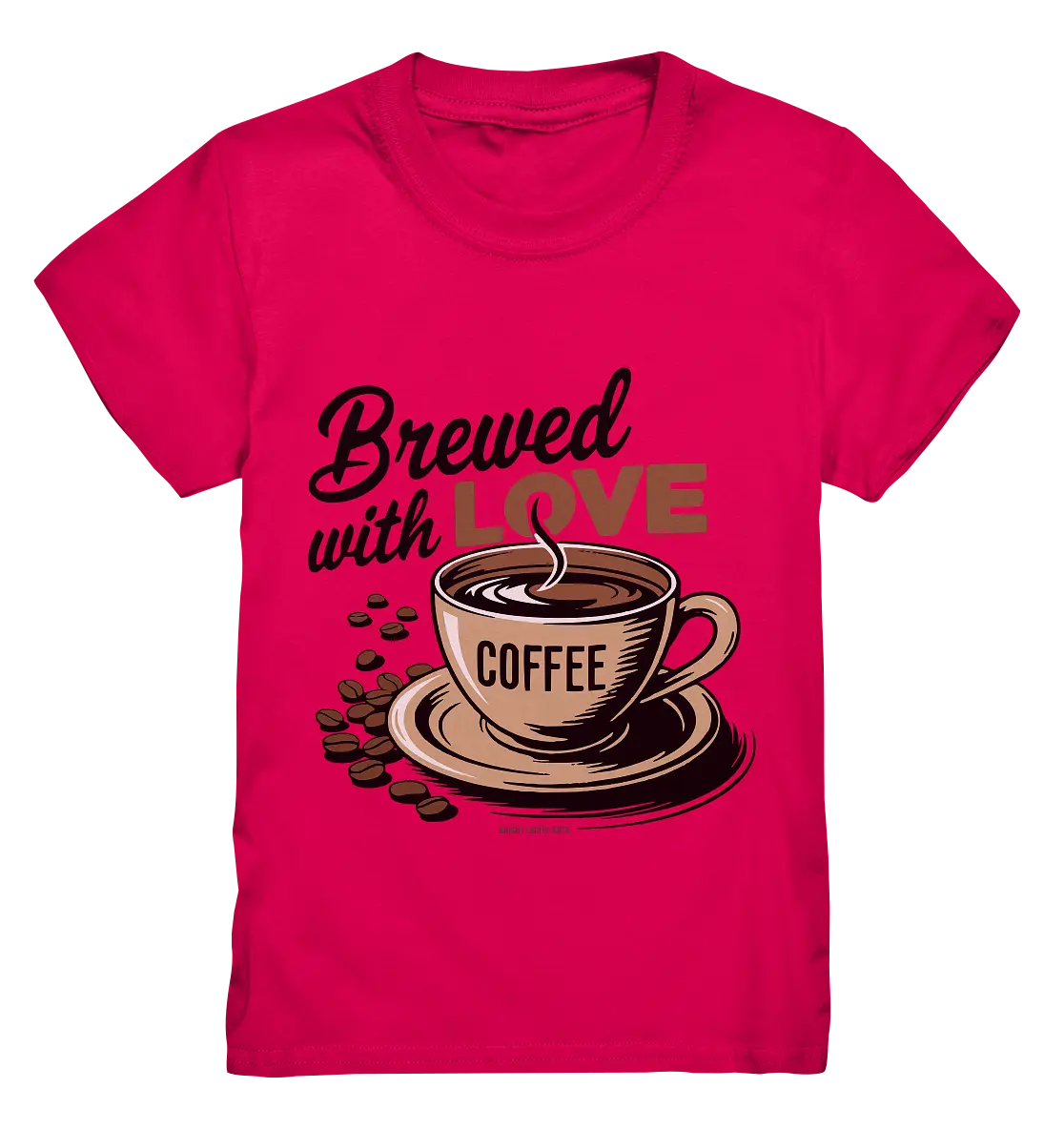 Brewed with LOVE – Charmantes Kaffee-Design voller Wärme - Kids Premium Shirt Bright Lights Arts