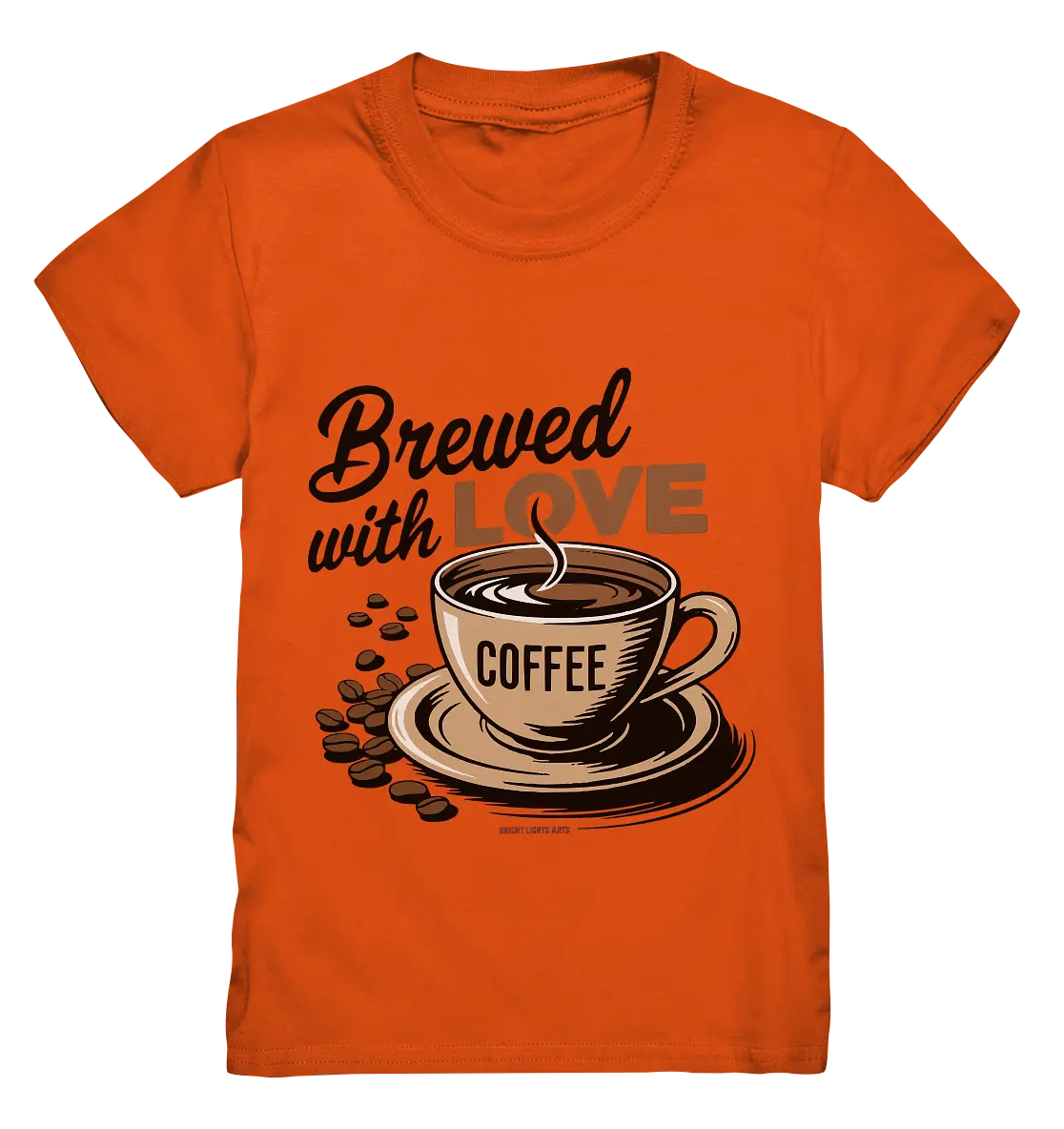 Brewed with LOVE – Charmantes Kaffee-Design voller Wärme - Kids Premium Shirt Bright Lights Arts