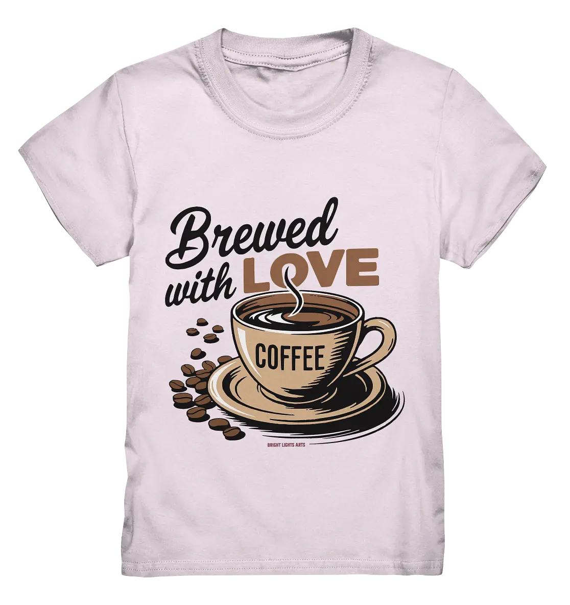 Brewed with LOVE – Charmantes Kaffee-Design voller Wärme - Kids Premium Shirt Bright Lights Arts