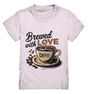 Brewed with LOVE – Charmantes Kaffee-Design voller Wärme - Kids Premium Shirt Bright Lights Arts