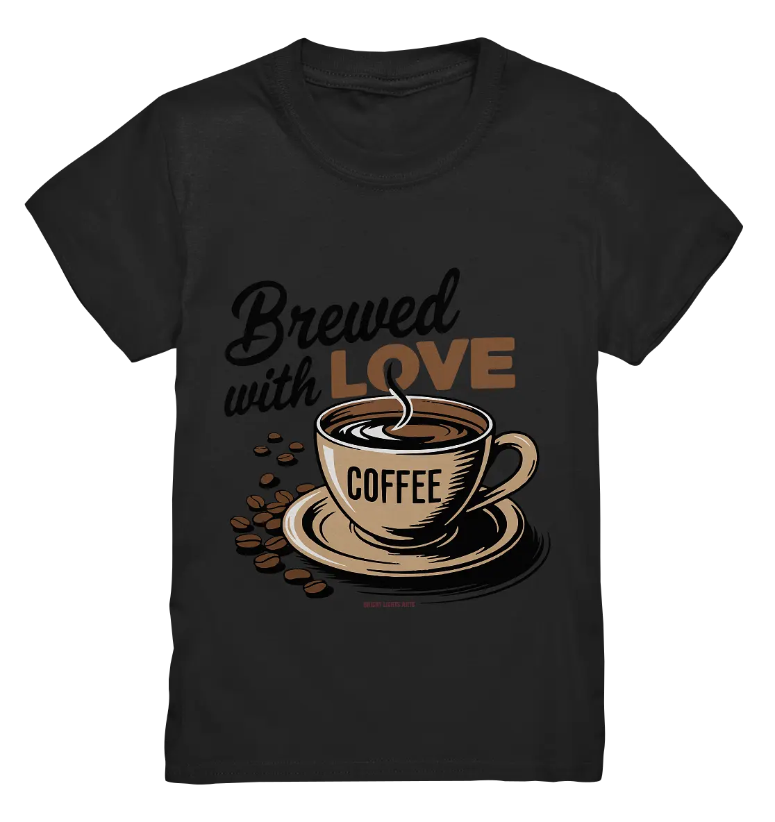 Brewed with LOVE – Charmantes Kaffee-Design voller Wärme - Kids Premium Shirt Bright Lights Arts