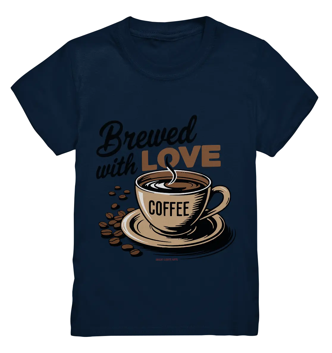 Brewed with LOVE – Charmantes Kaffee-Design voller Wärme - Kids Premium Shirt Bright Lights Arts