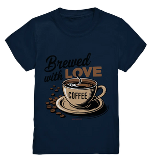 Brewed with LOVE – Charmantes Kaffee-Design voller Wärme - Kids Premium Shirt Bright Lights Arts