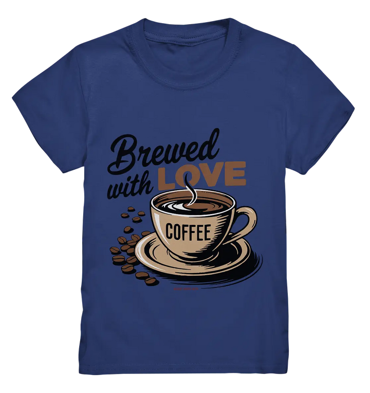 Brewed with LOVE – Charmantes Kaffee-Design voller Wärme - Kids Premium Shirt Bright Lights Arts