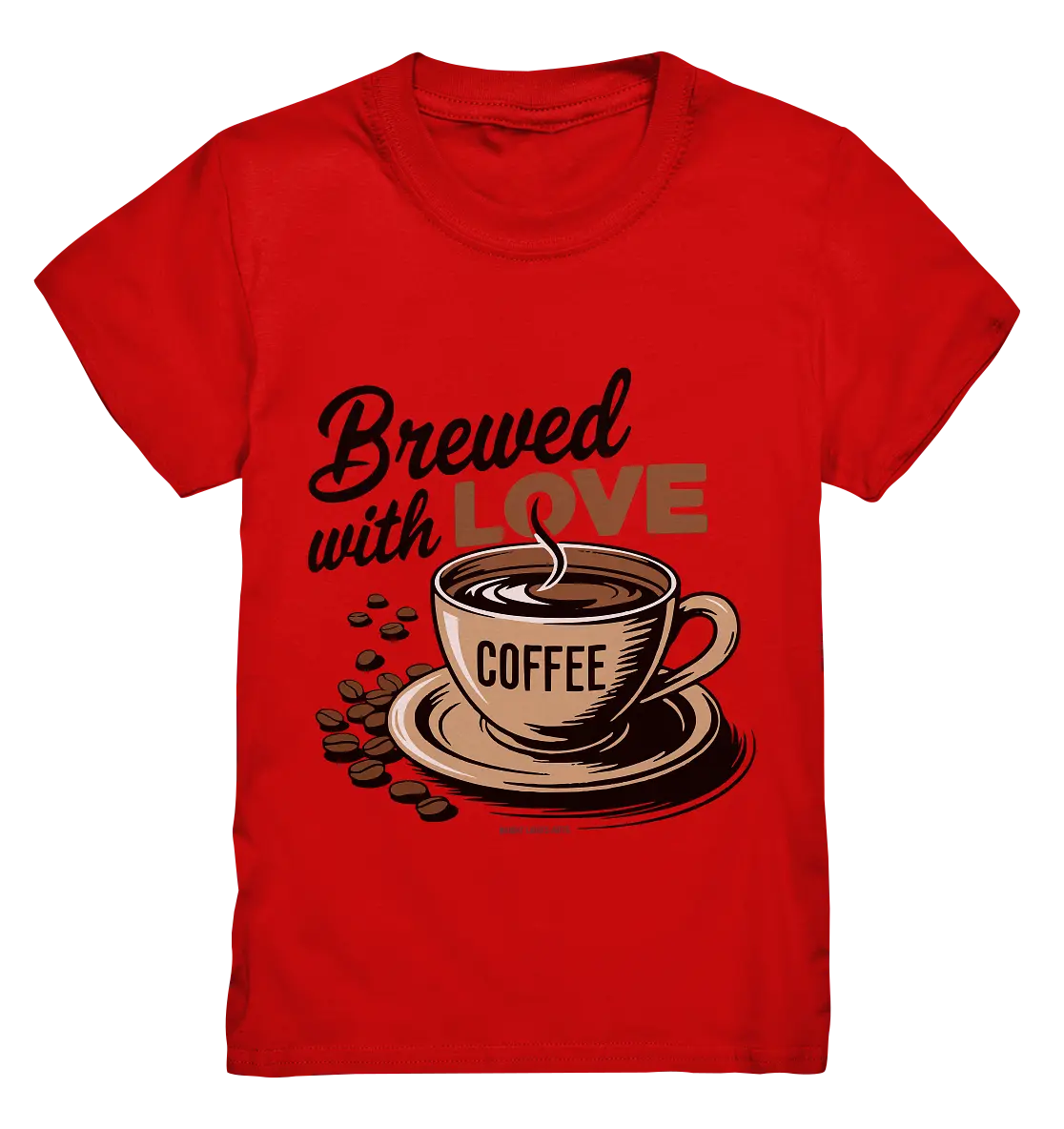 Brewed with LOVE – Charmantes Kaffee-Design voller Wärme - Kids Premium Shirt Bright Lights Arts