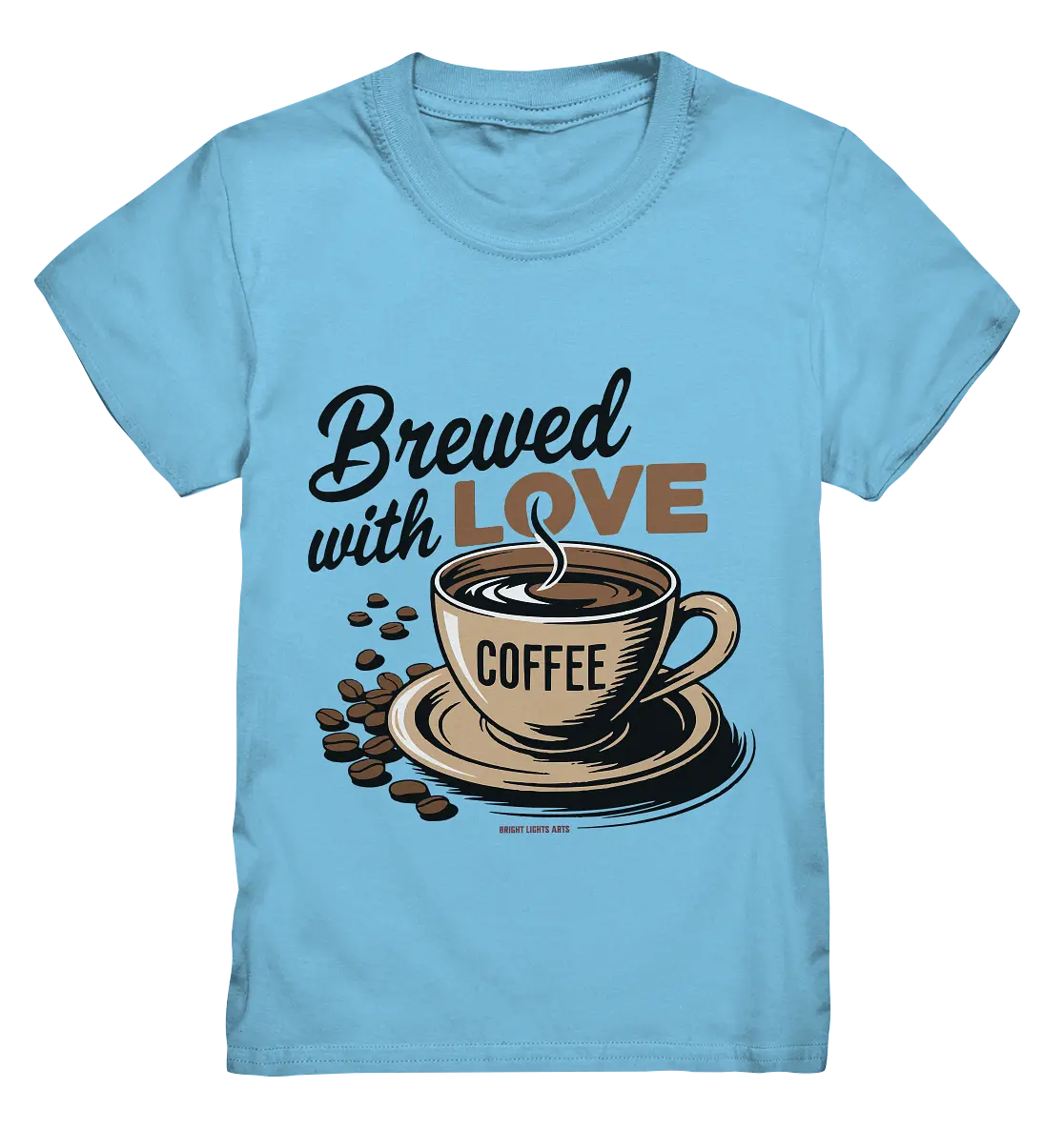 Brewed with LOVE – Charmantes Kaffee-Design voller Wärme - Kids Premium Shirt Bright Lights Arts