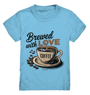 Brewed with LOVE – Charmantes Kaffee-Design voller Wärme - Kids Premium Shirt Bright Lights Arts