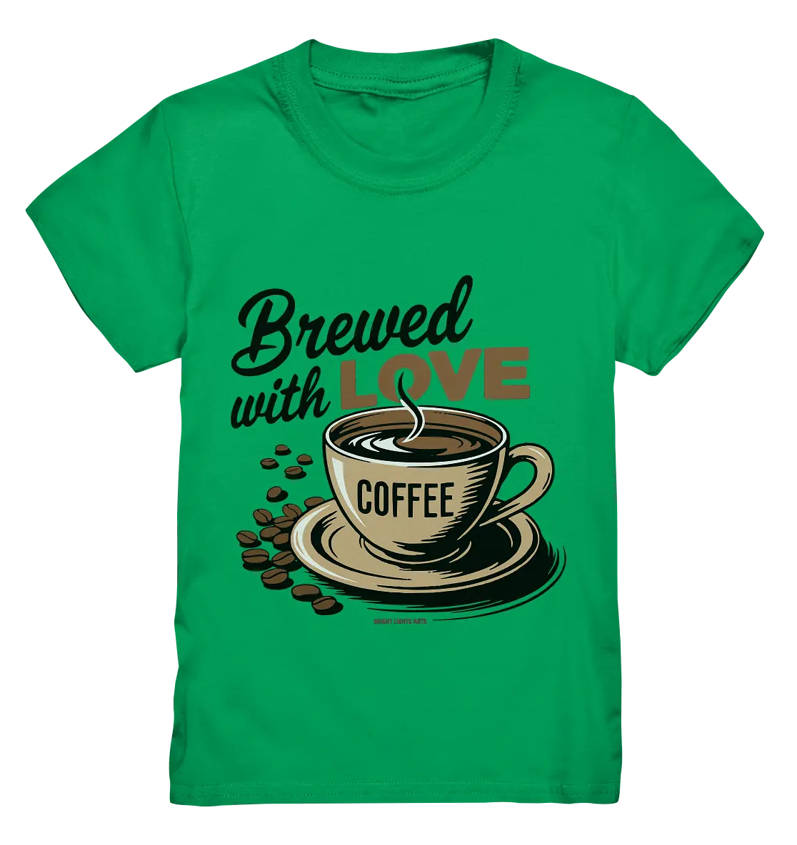 Brewed with LOVE – Charmantes Kaffee-Design voller Wärme - Kids Premium Shirt Bright Lights Arts