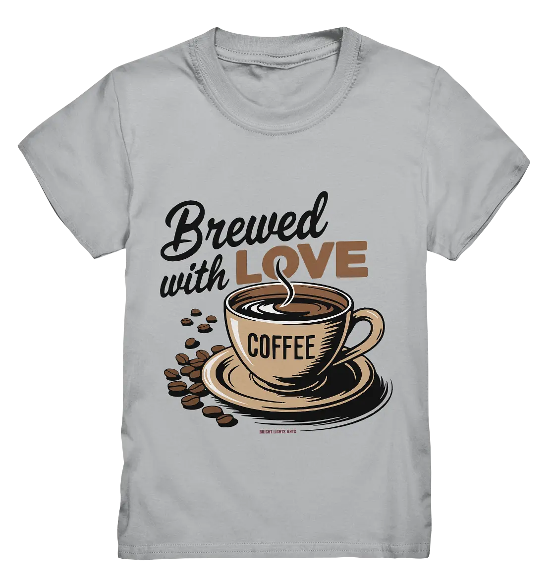 Brewed with LOVE – Charmantes Kaffee-Design voller Wärme - Kids Premium Shirt Bright Lights Arts
