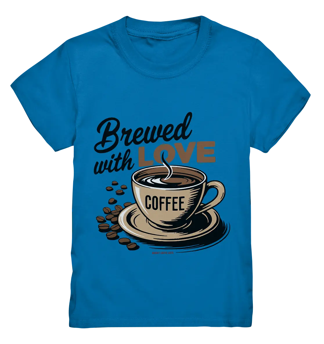 Brewed with LOVE – Charmantes Kaffee-Design voller Wärme - Kids Premium Shirt Bright Lights Arts