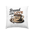 Brewed with LOVE – Charmantes Kaffee-Design voller Wärme - Kissen 40x40cm Bright Lights Arts